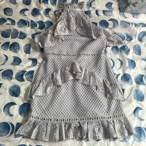 Lace Ruffle Detail Mini Dress Lavender